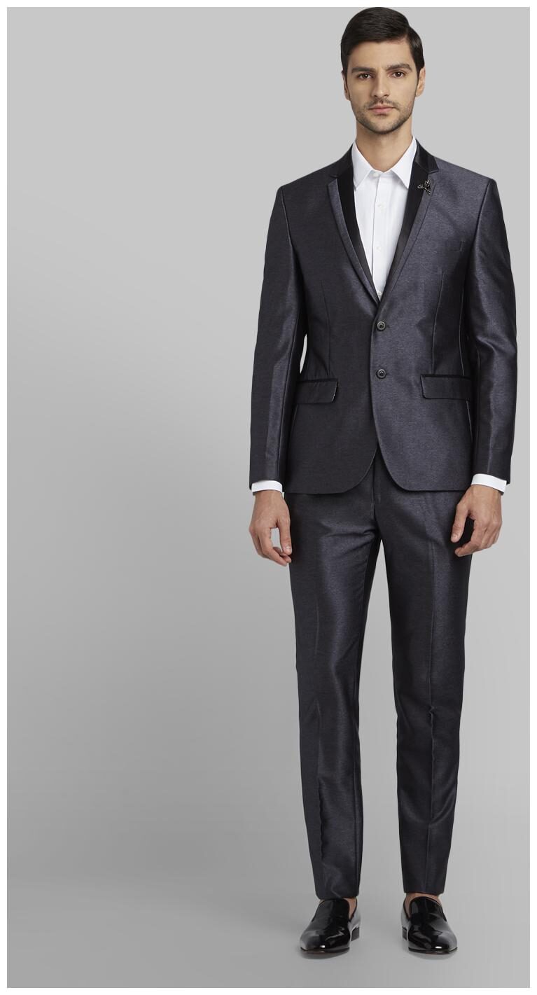 

Parx Rayon Solid Men Single Breasted Suit - Grey