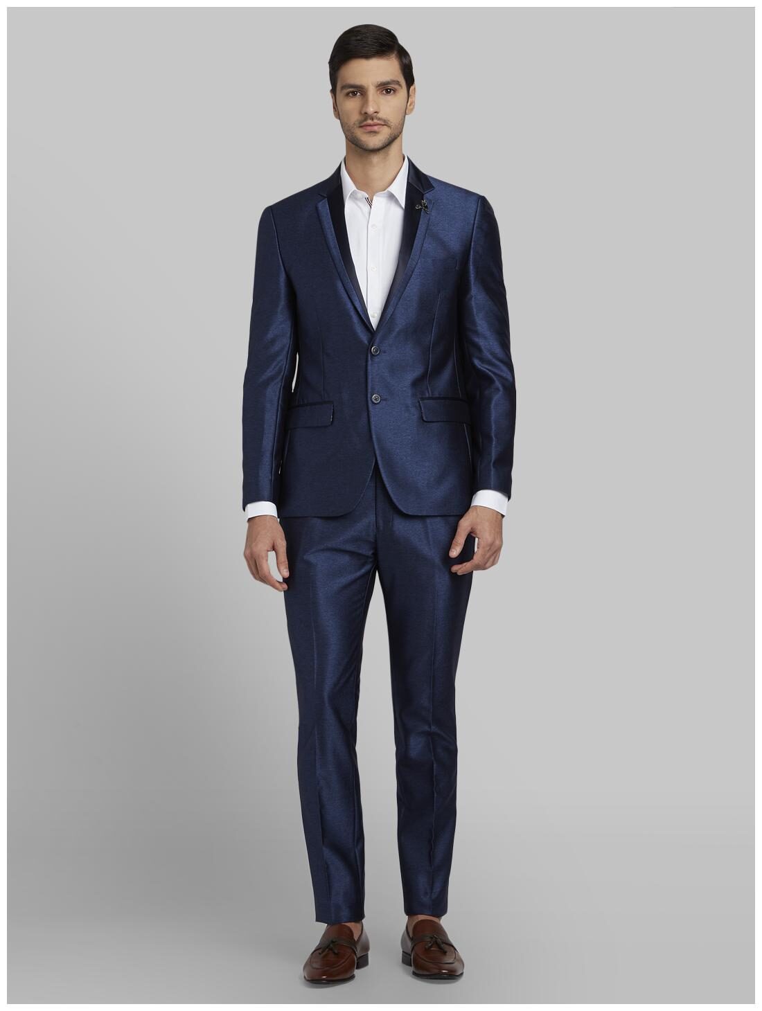

Parx Rayon Solid Men Single Breasted Suit - Blue
