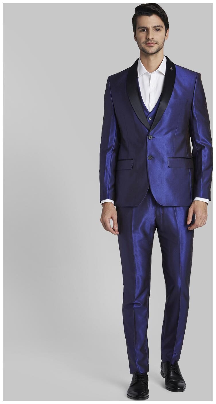 

Parx Rayon Solid Men Single Breasted Suit - Purple