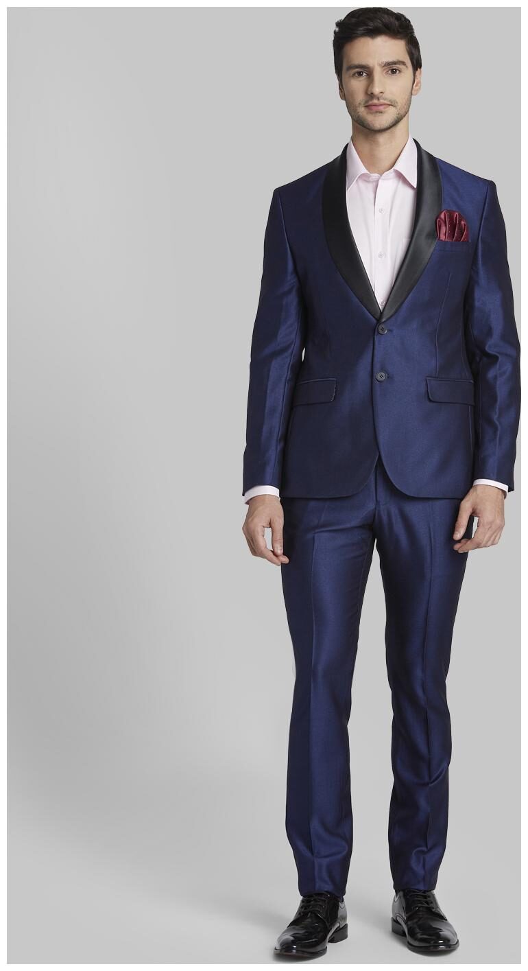

Parx Rayon Solid Men Single Breasted Suit - Blue