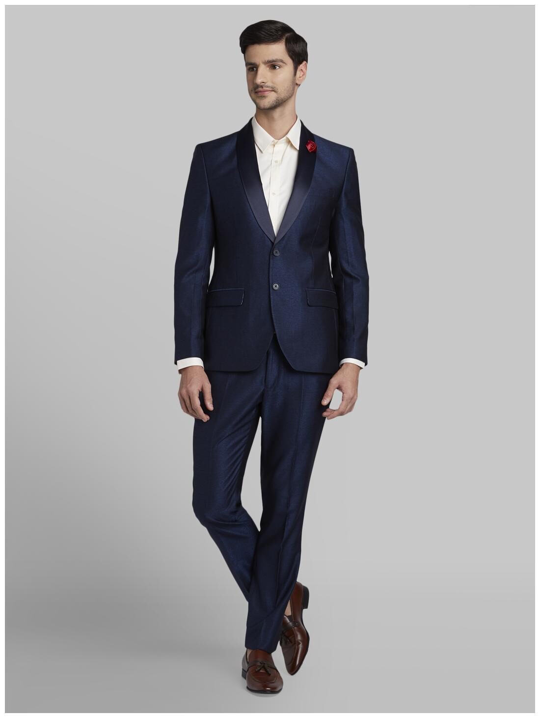 

Parx Rayon Solid Men Single Breasted Suit - Blue