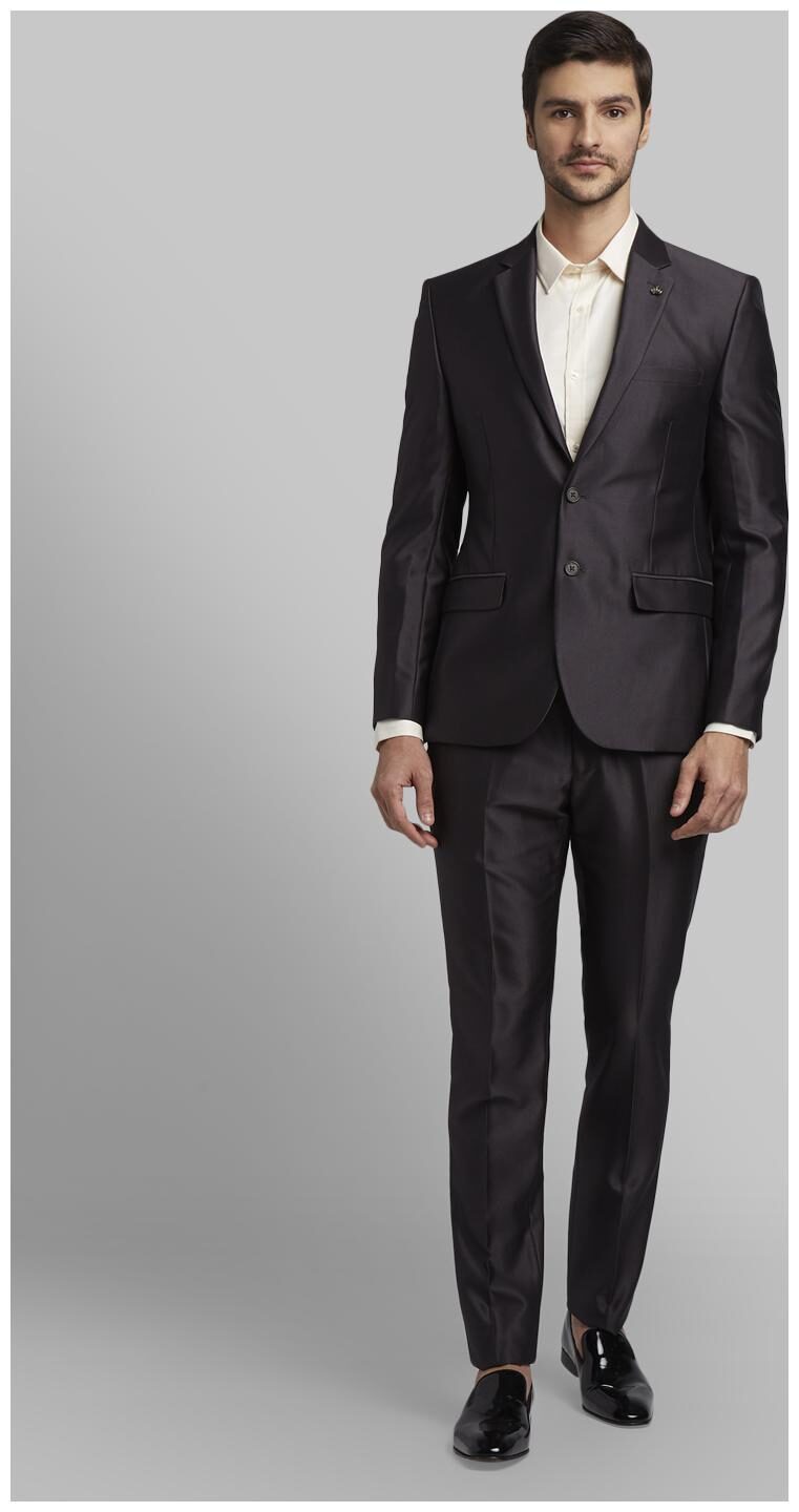 

Parx Rayon Solid Men Single Breasted Suit - Brown