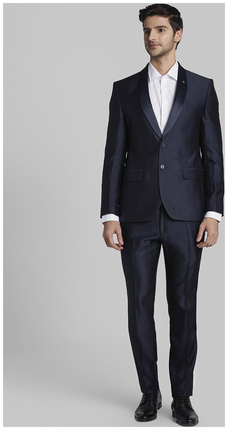 

Parx Rayon Solid Men Single Breasted Suit - Blue