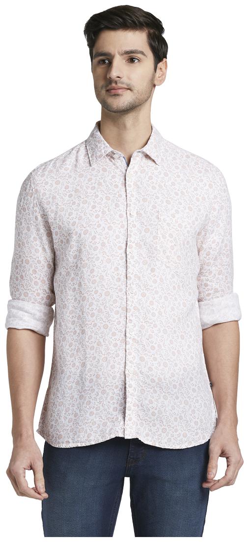 

Parx Men White Printed Slim Fit Casual Shirt