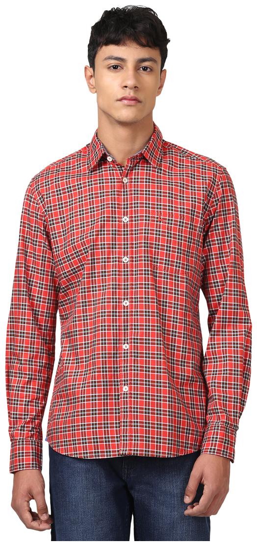 

Parx Men Red Checked Slim Fit Casual Shirt