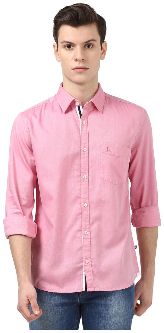 

Parx Men Red Solid Slim Fit Casual Shirt