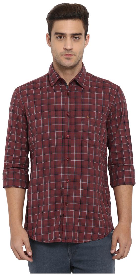 

Parx Men Red Checked Slim Fit Casual Shirt