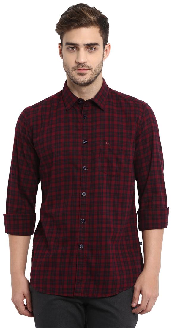 

Parx Men Red Checked Slim Fit Casual Shirt
