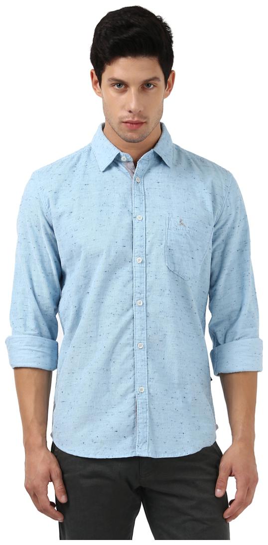 

Parx Men Blue Solid Slim Fit Casual Shirt