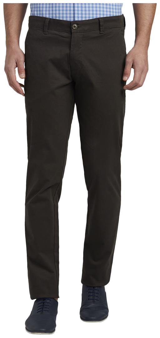 

Parx Men Brown Solid Tapered fit Regular trousers