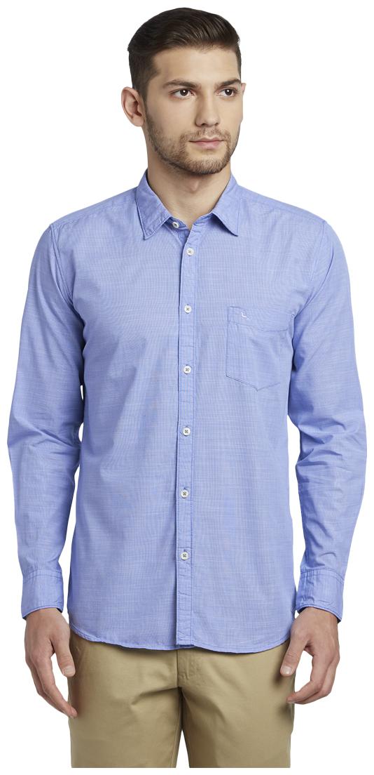 

Parx Men Blue Solid Slim Fit Casual Shirt