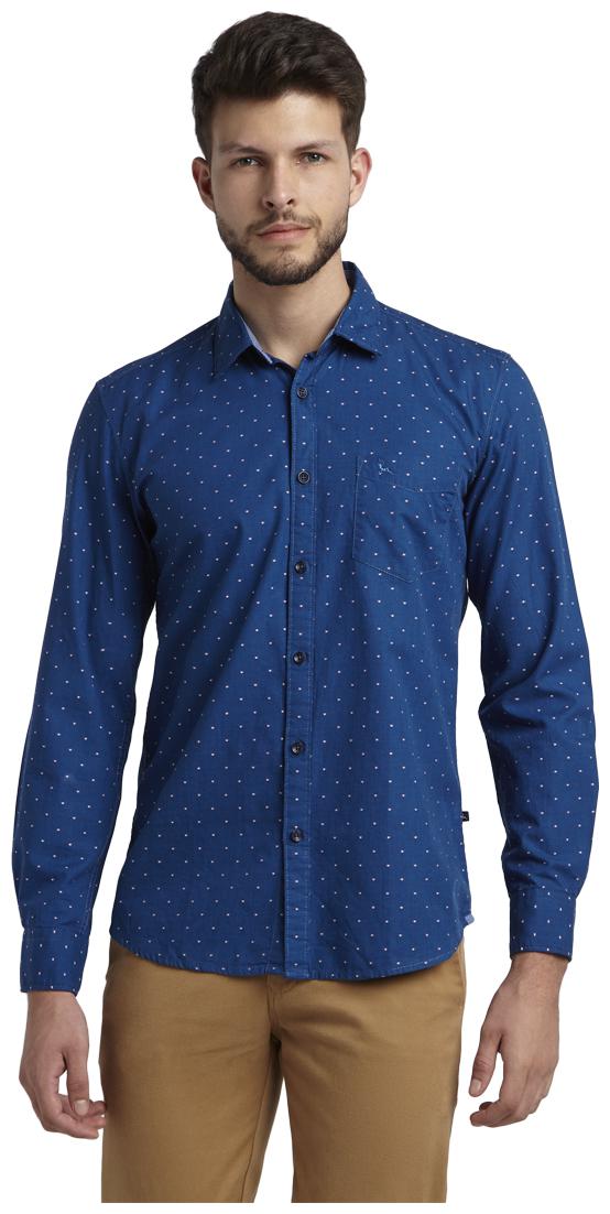 

Parx Men Blue Solid Slim Fit Casual Shirt