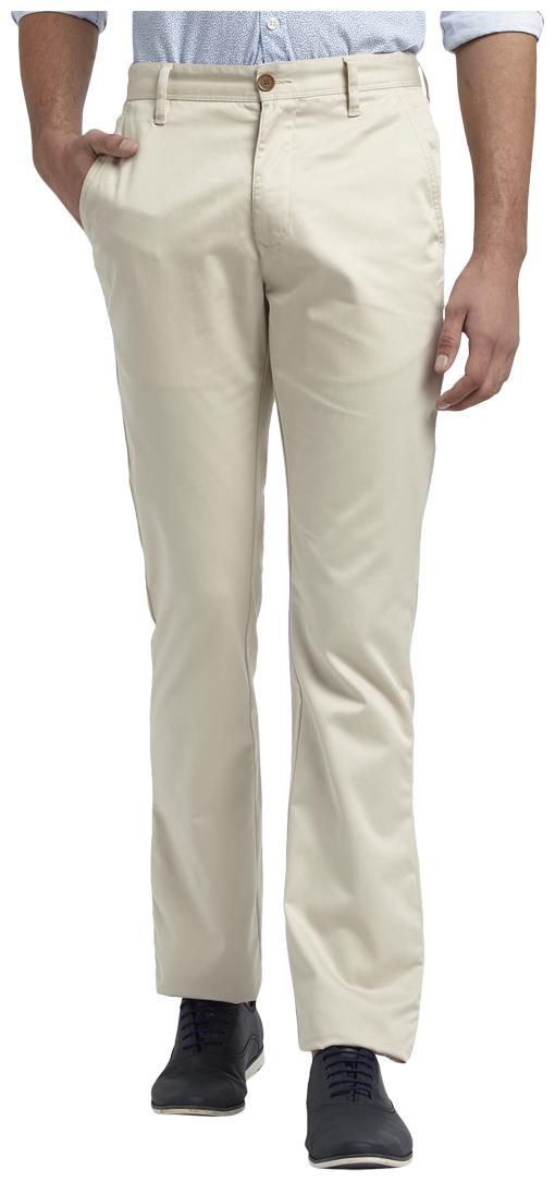 

Parx Men Beige Solid Slim fit Regular trousers