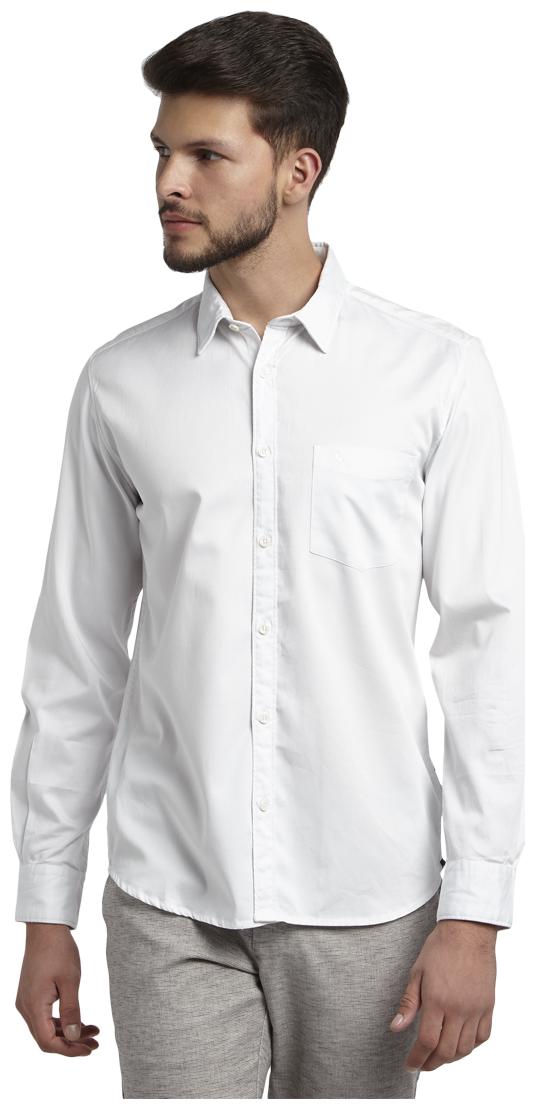 

Parx Men White Solid Slim Fit Casual Shirt