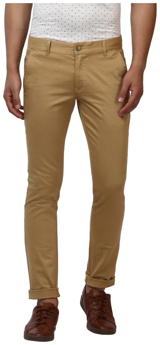 

Parx Men Beige Solid Tapered fit Regular trousers