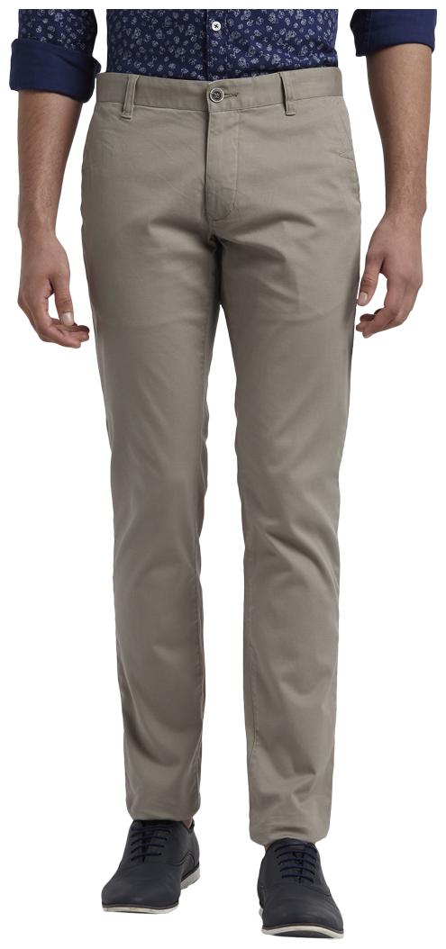 

Parx Men Grey Solid Tapered fit Regular trousers