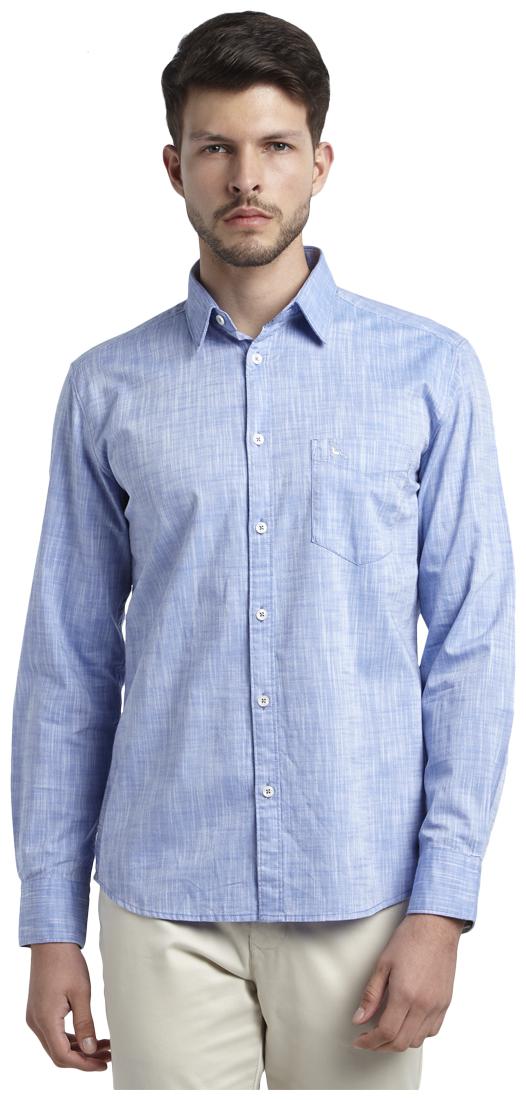 

Parx Men Blue Solid Slim Fit Casual Shirt