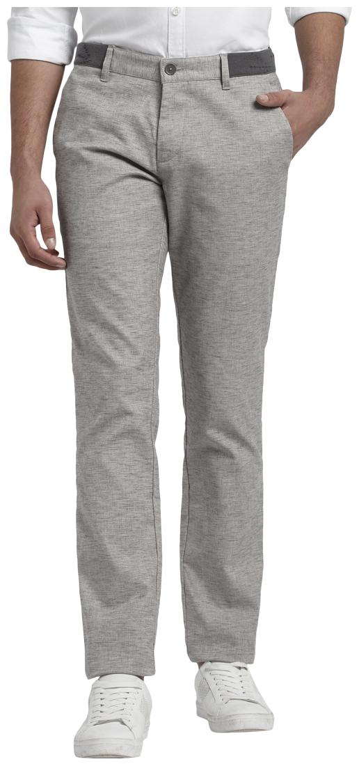 

Parx Men Grey Solid Tapered fit Regular trousers