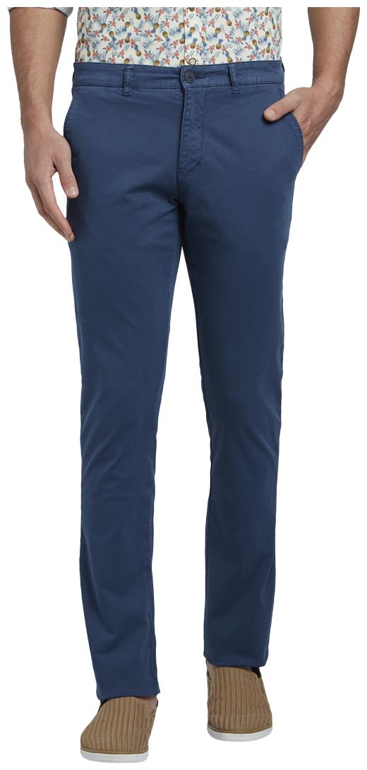 

Parx Men Blue Solid Tapered fit Regular trousers