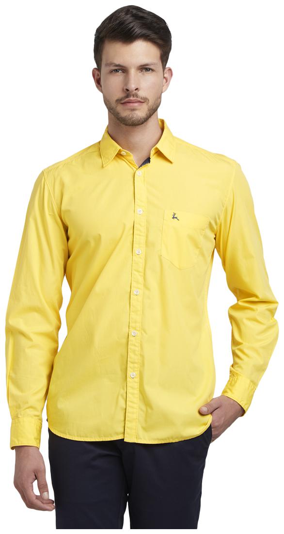 

Parx Men Yellow Solid Slim Fit Casual Shirt
