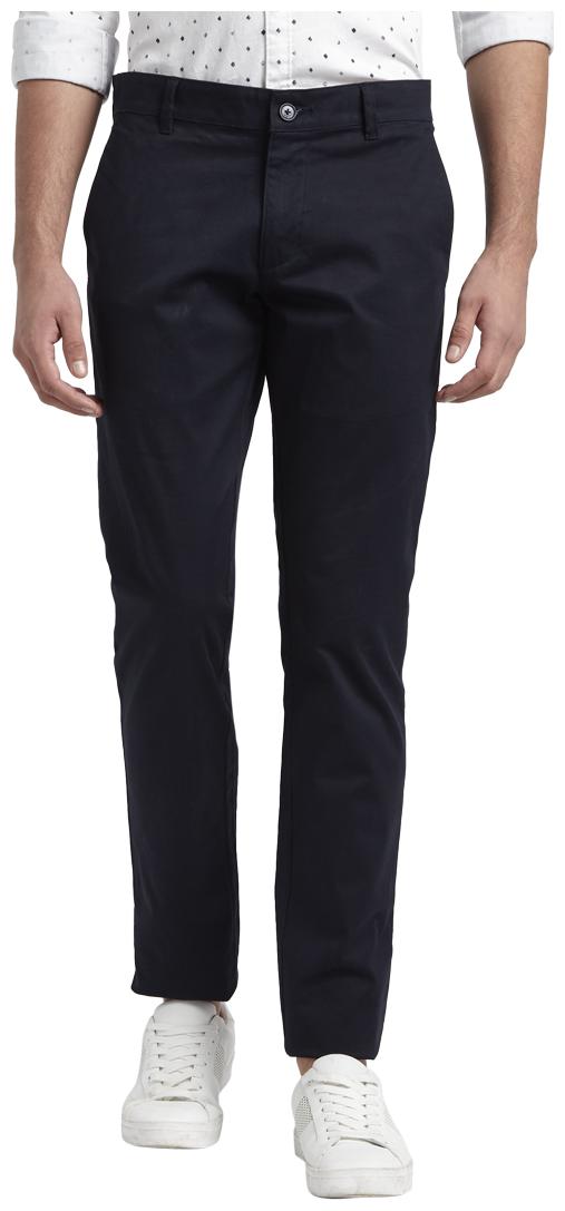 

Parx Men Blue Solid Tapered fit Regular trousers