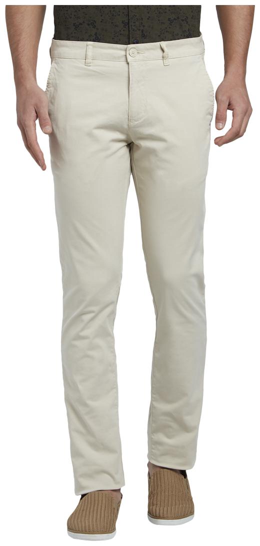 

Parx Men Beige Solid Tapered fit Regular trousers