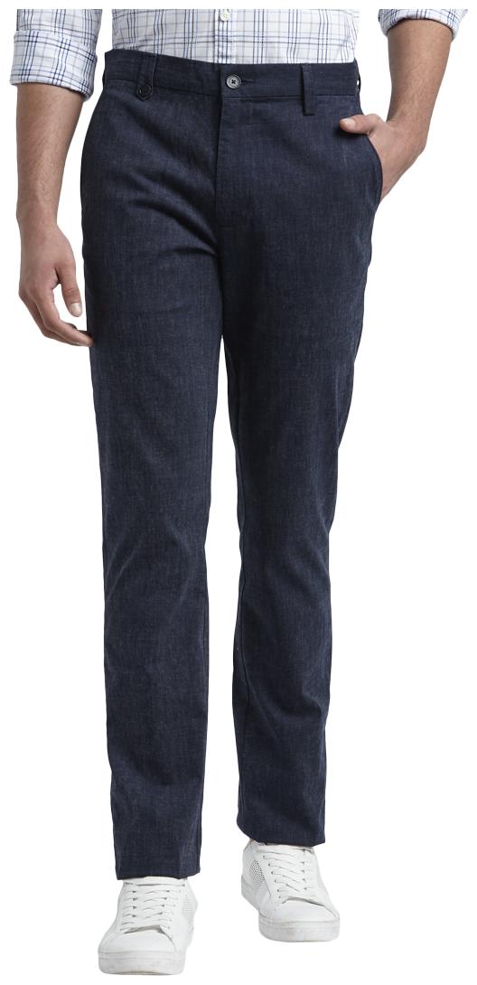 

Parx Men Blue Solid Slim fit Regular trousers