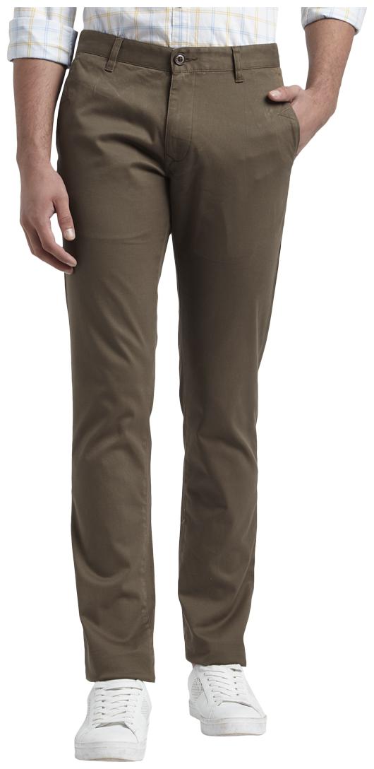 

Parx Men Brown Solid Tapered fit Regular trousers