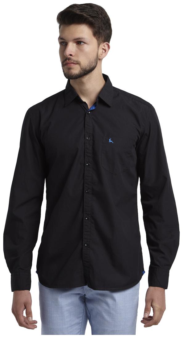

Parx Men Black Solid Slim Fit Casual Shirt