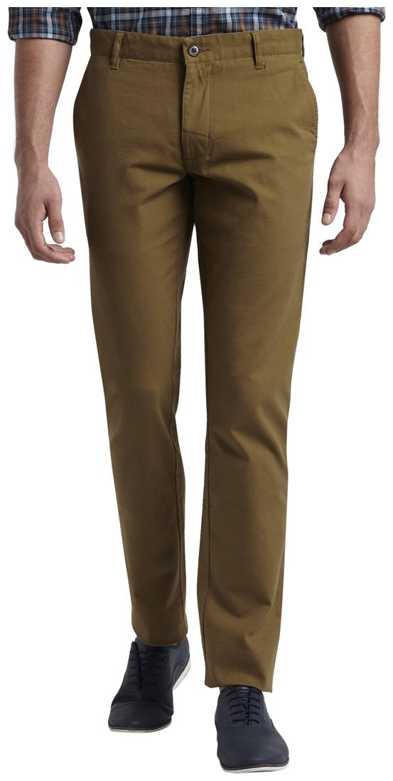 

Parx Men Beige Solid Slim fit Regular trousers