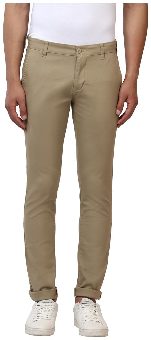 

Parx Men Beige Solid Tapered fit Regular trousers