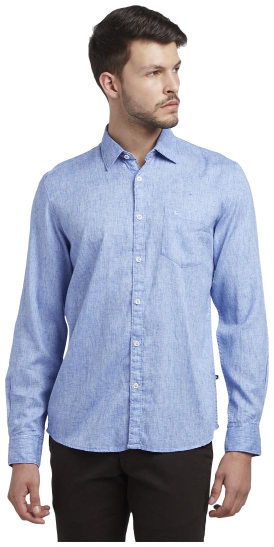 

Parx Men Blue Solid Slim Fit Casual Shirt