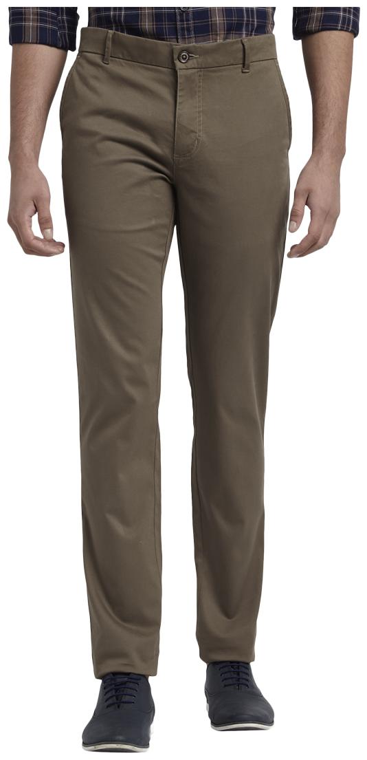 

Parx Men Brown Solid Slim fit Regular trousers