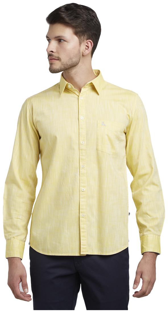

Parx Men Yellow Solid Slim Fit Casual Shirt