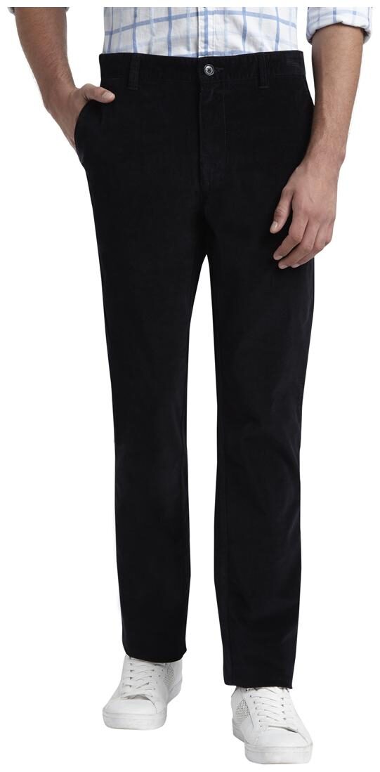 

Parx Men Blue Solid Slim fit Regular trousers