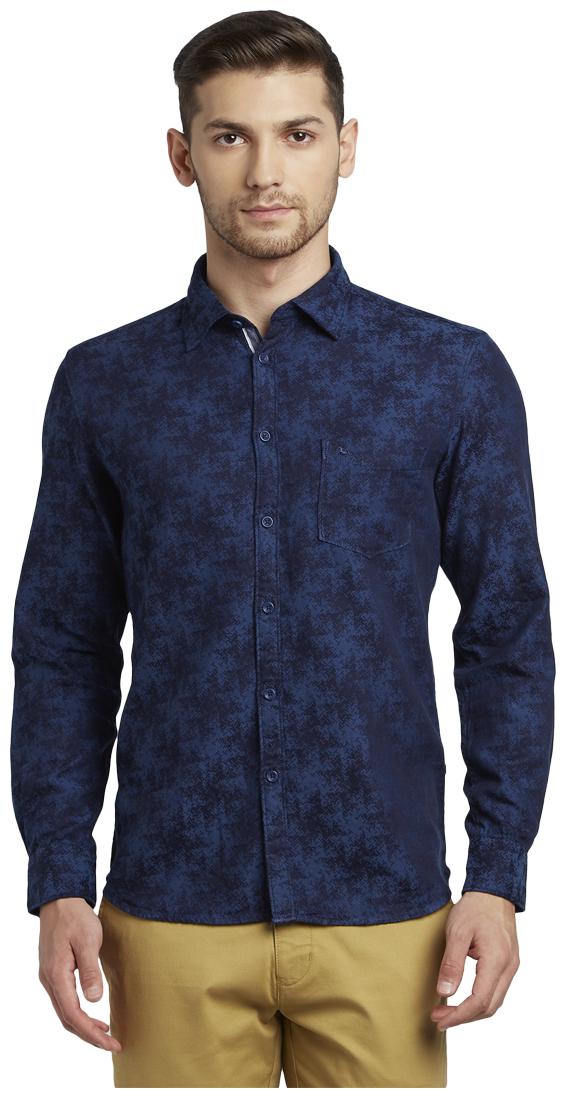 

Parx Men Blue Solid Slim Fit Casual Shirt
