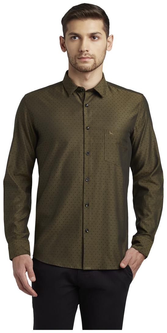 

Parx Men Green Solid Slim Fit Casual Shirt