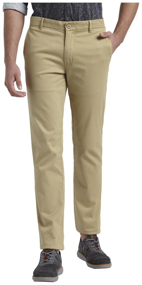 

Parx Men Beige Solid Slim fit Regular trousers