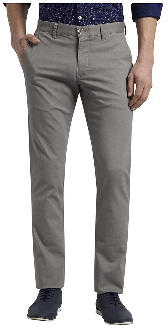 

Parx Men Grey Solid Tapered fit Regular trousers