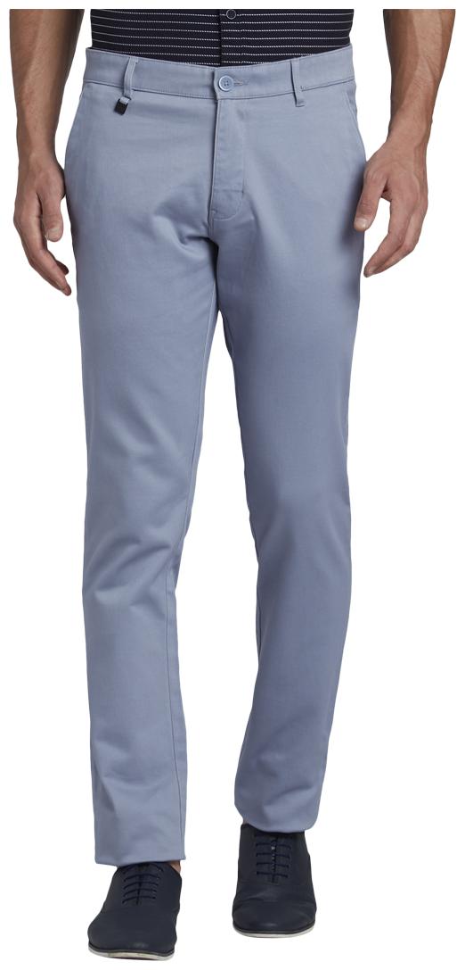 

Parx Men Blue Solid Tapered fit Regular trousers