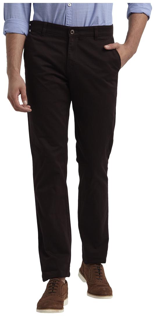 

Parx Men Brown Solid Slim fit Regular trousers