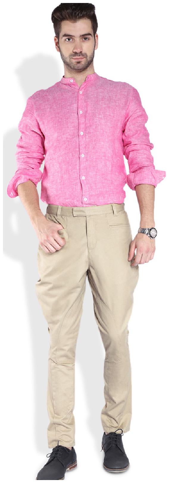 

Parx Men Brown Solid Regular fit Regular trousers