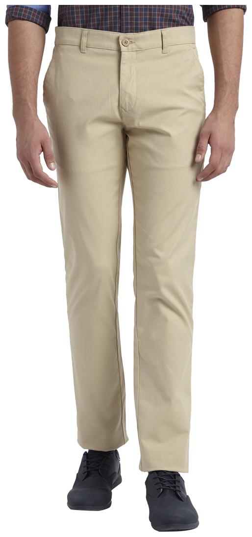 

Parx Men Beige Solid Slim fit Regular trousers