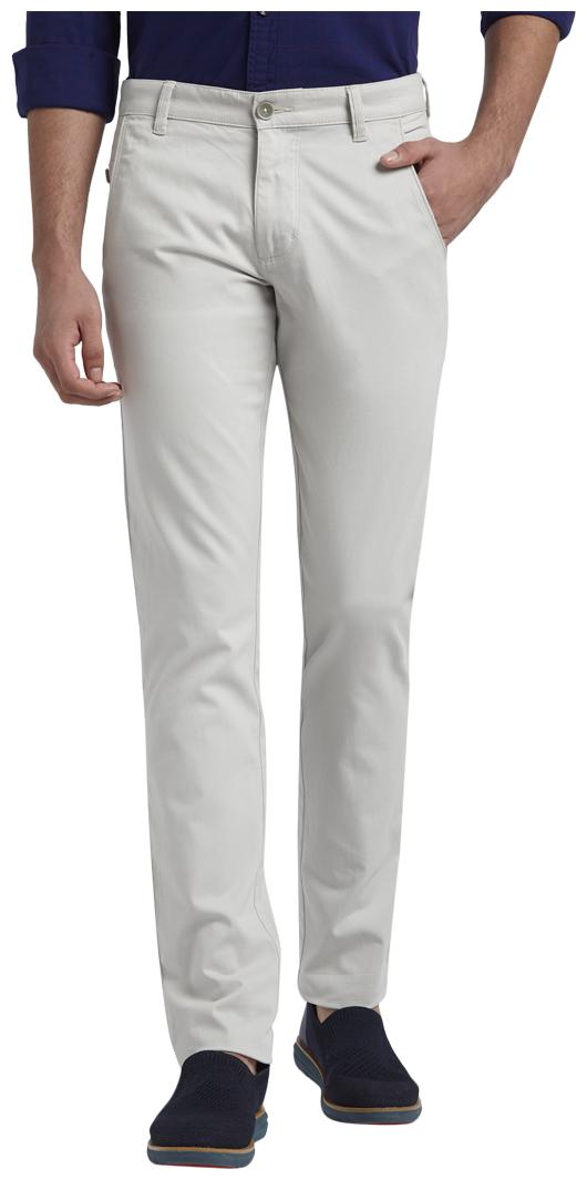 

Parx Men Grey Solid Tapered fit Regular trousers