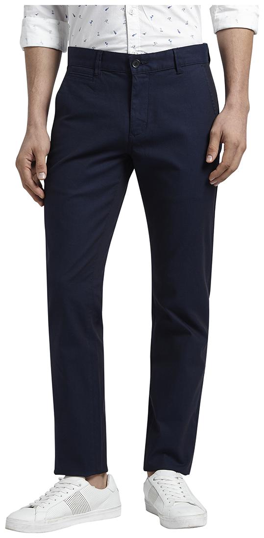 

Parx Men Blue Solid Slim fit Regular trousers