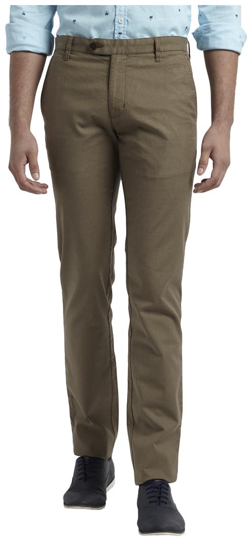 

Parx Men Beige Solid Slim fit Regular trousers