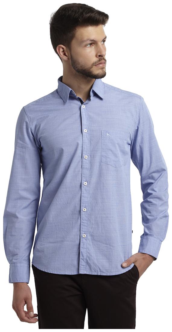 

Parx Men Blue Solid Slim Fit Casual Shirt