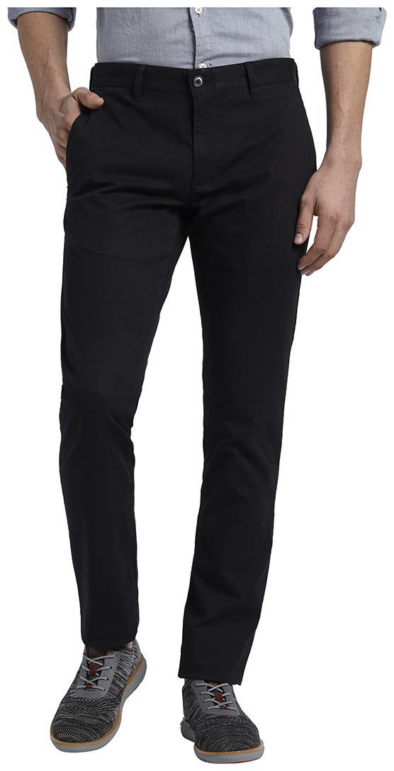 

Parx Men Black Solid Tapered fit Regular trousers