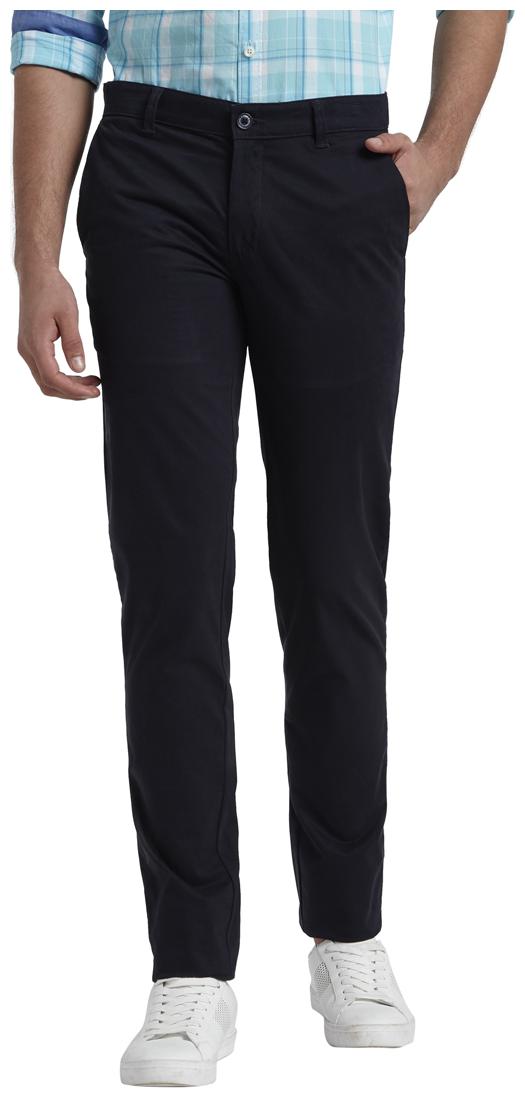 

Parx Men Blue Solid Slim fit Regular trousers