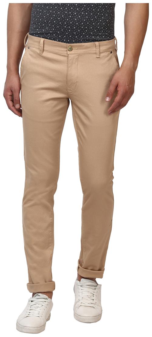 

Parx Men Beige Solid Tapered fit Regular trousers